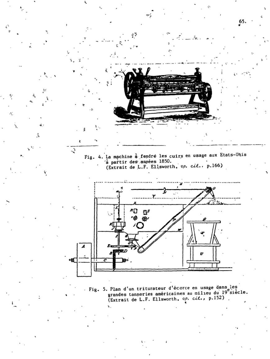 Fig.  4.  ~a m~chine ~.&lt;fef1dré  les  cuir.s  en  usage  aux  Etats-UMs  -a  partir  des&lt; .aQllées  1850