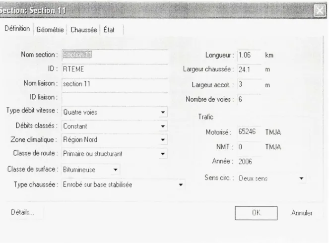 Figure 4.1 Données  de  définition 