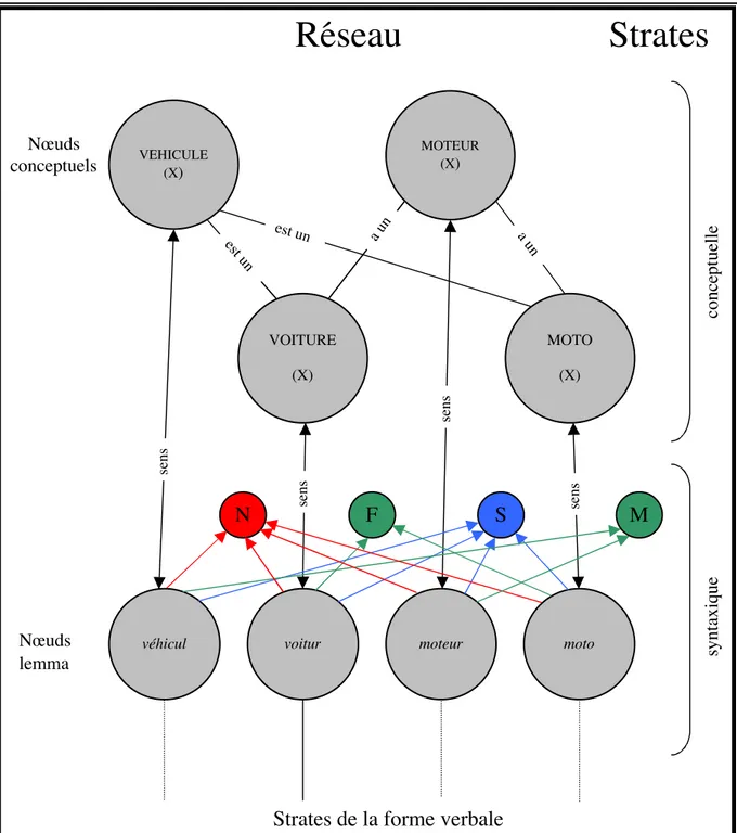 Figure 7. Niveaux conceptuel et syntaxique du modèle WEAVER++