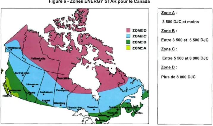 Figure 6 - Zones ENERGY STAR pour le Canada