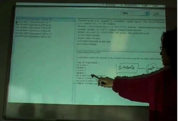 Figure 3 : Séance 2005 - visualisation et discussion sur écran blanc des cas cible  et source appariés par le logiciel Rosa.