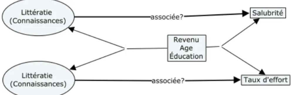 Figure   2:   Représentation   graphique   des   associations   étudiées   dans   ce   mémoire