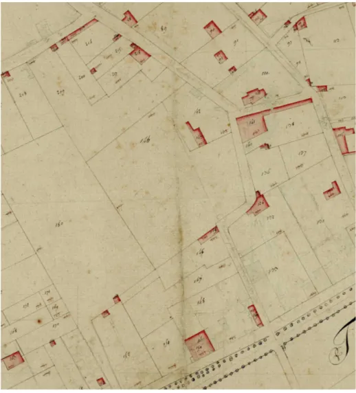 Fig. 35 Extrait du cadastre de Troyes anciennement Saint-Martin-lès-Vignes de 1808, section C