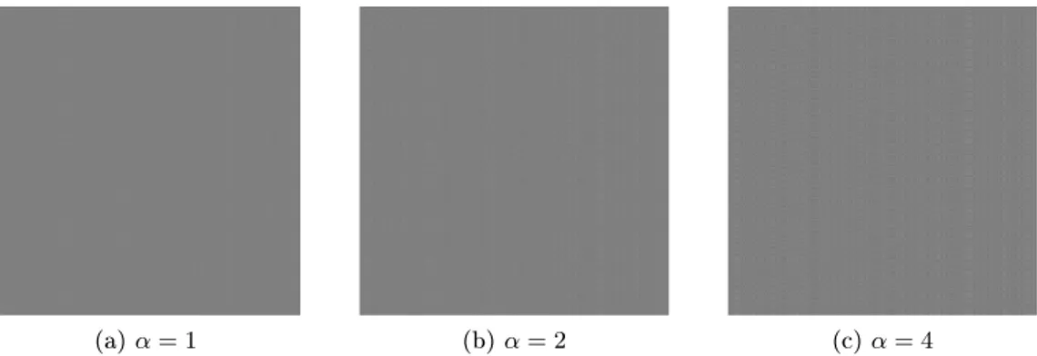 Figure 3.7: Dierence brought by SS embedding in the girl image at various α.