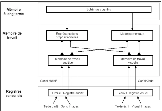 Figure 3 : Modèle intégratif de la compréhension des textes et des images (Schnotz, 2005) 