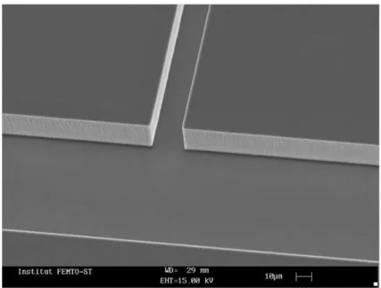 Figure 2.9 – Photo MEB des microcanaux dont la surface est lisse.