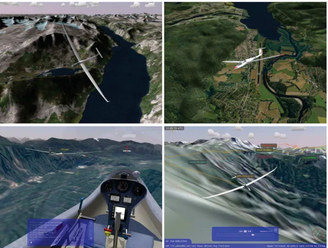 Figure 3.2 – Screenshots of SilentWings flight simulator gameplay [SilentWings, 2006]