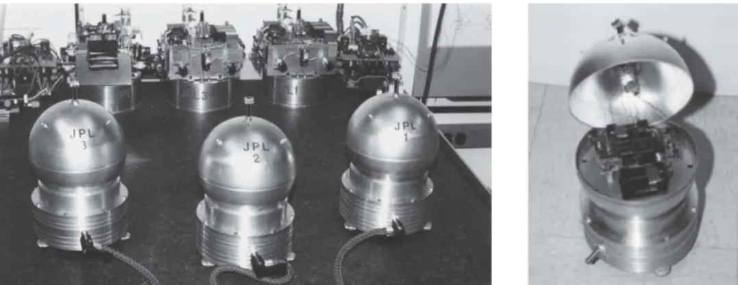 Figure 1.5-11 The synchronized rotation experiment setup and the interior the air-levitated sphere [86] 