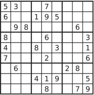 Figure 2.4 – An example of sudoku problem.