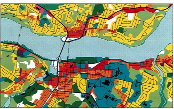Figure 9 - Utilisation du sol au centre-ville de Chicoutimi