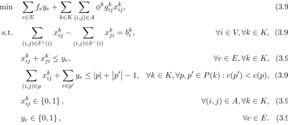 Table 3.1 compares them according to the number of variables and constraints.