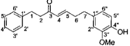Figure 2-1 : Numérotation des carbones d'un diarylheptanoïdes linéaire.
