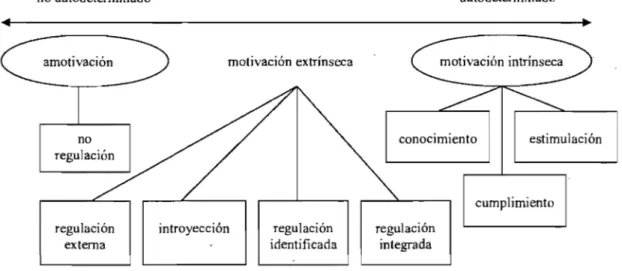 Figura 3.  Orientaciones motivacionaies dentro deI continuum de autodeterminacion  (Ryan y Deci 2000) 