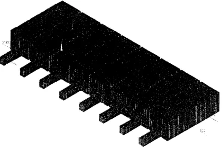 Figure 3-3 : Panneau cathodique comprenant huit cathodes, huit joints de fonte et huit barres collectrices.