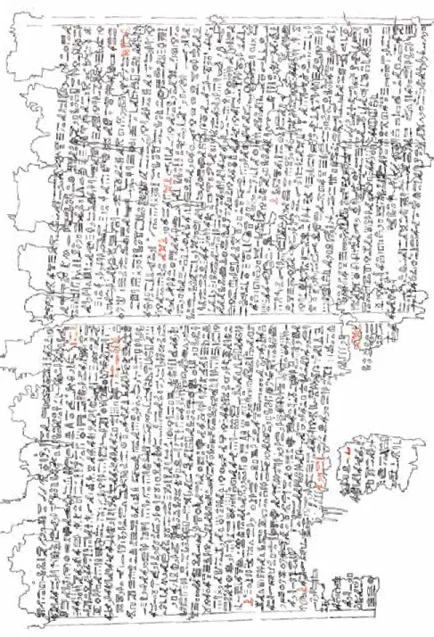 Fig. 2 PSI inv. I 72 x+4-x+5 (d’après J. O sing  – Gl. R Osati , Papiri geroglifici e ieratici da Tebtynis, 1998, pl