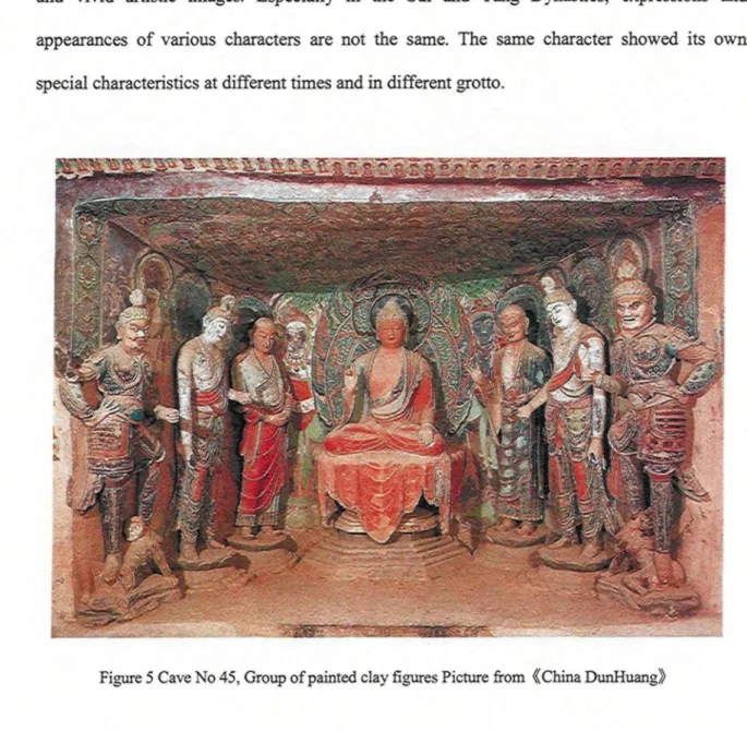 Figure 5 Cave No 45, Group of painted clay figures Picture from ({China DunHuang))