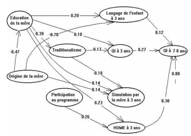 Fig. 2.12  Un modèle explicatif du QI bâti sur un questionnaire.