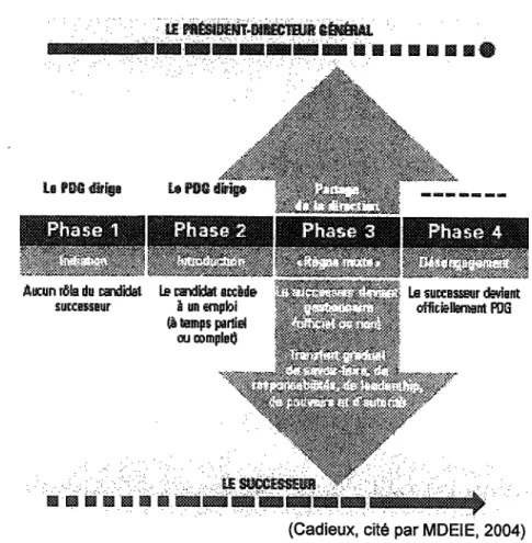 Figure 1 : Les étapes menant à la succession complète de l'entreprise