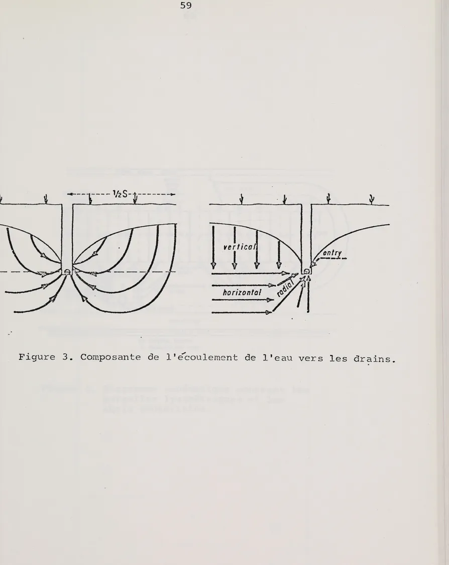 Figure  3.  Composante  de  l'ecoulement  de  l'eau  vers  les  drains. 