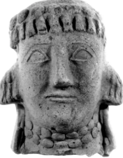 Figure 5. Tête de statuette de terre cuite d’Enkomi, Cyprus Museum inv. n° 1243  (Department of Antiquities, Cyprus).