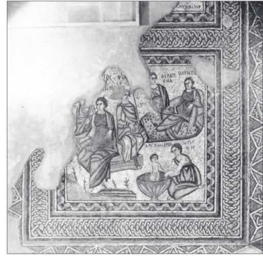 Fig. 2 - la mosaïque d’Alexandre, dans la villa de patricius, à héliopolis (d’après chéhab 1958-1959, pl