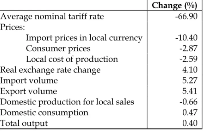 Table 7: Macro Effects with Compensatory Direct Income Tax 