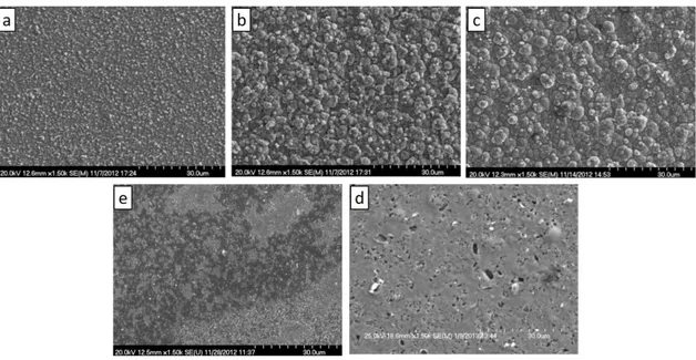 Figure 1-15 : Images de différents dépôts de nickel : influence des particules utilisées