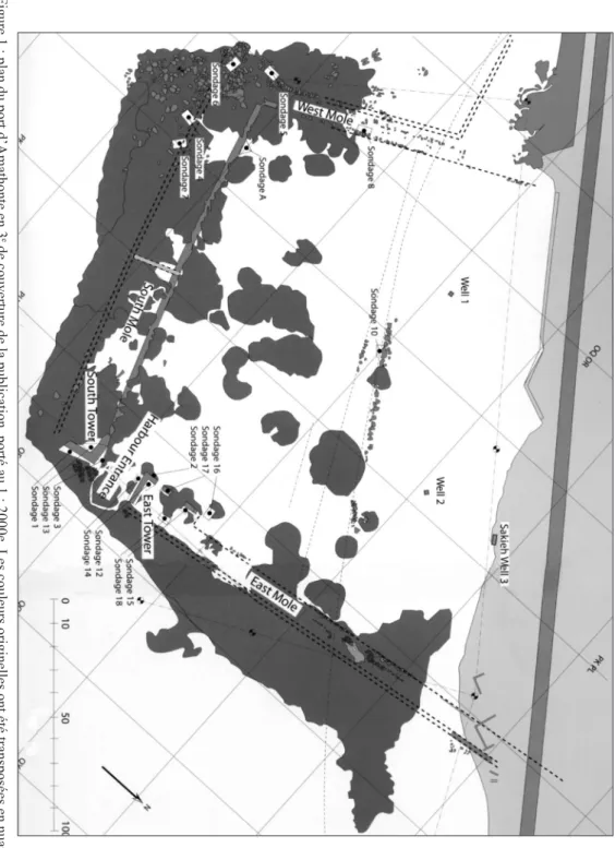 Figure 1 : plan du port d’Amathonte en 3 e  de couverture de la publication, porté au 1  : 2000e