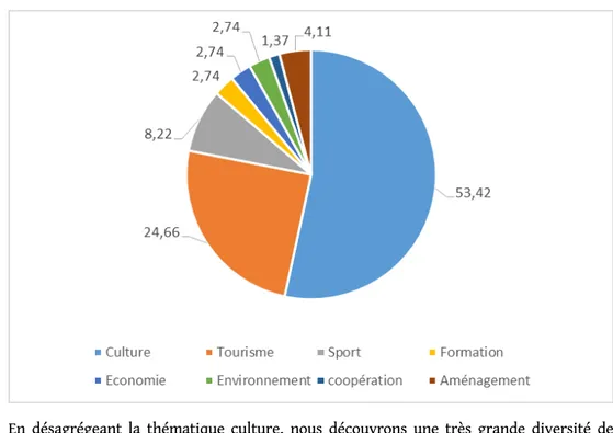 Figure 1 : Répartition thématique des projets de coopération de proximité (%)