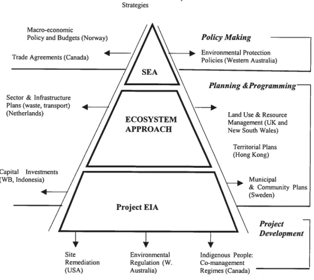 Figure 1.1. Integration ofEIA with other instruments and processes. (Source: Sadler, 1996: 29)