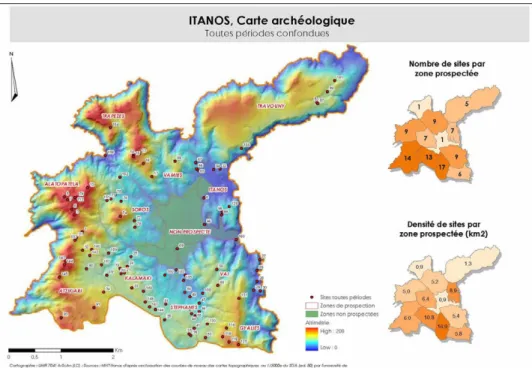 Fig. 4 – Vue générale de la répartition des sites.