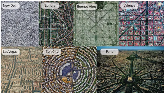 Figure 1. 5 : Physionomie du développement urbain à travers le monde (Source : Pinterest) 