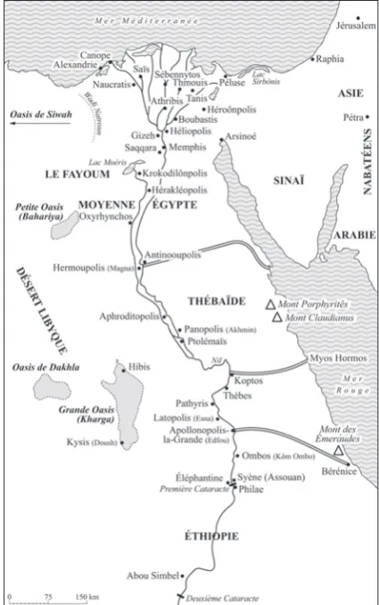 Figure 1. Carte de l’Égypte gréco-romaine. Tiré de B. Legras. 