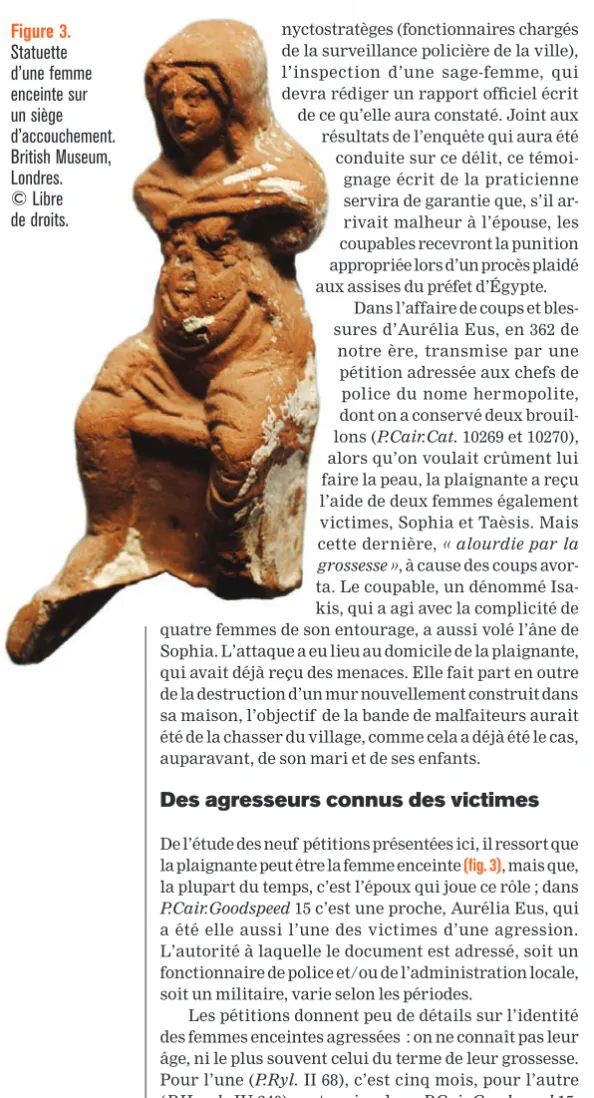 Figure 3.  Statuette   d’une femme  enceinte sur   un siège  d’accouchement.   British Museum,  Londres