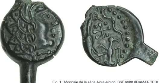Fig. 1 : Monnaie de la série Aigle-aiglon, BnF 6088 (IRAMAT-CEB)