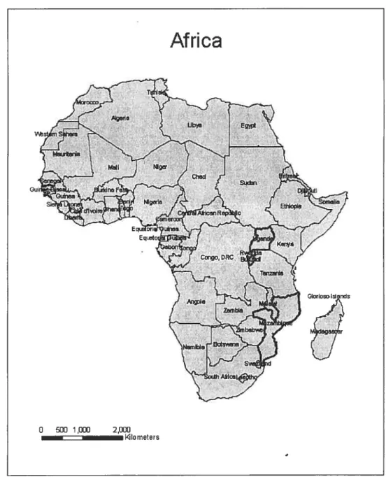 Figure 2.1. Carte des pays d’Afrique