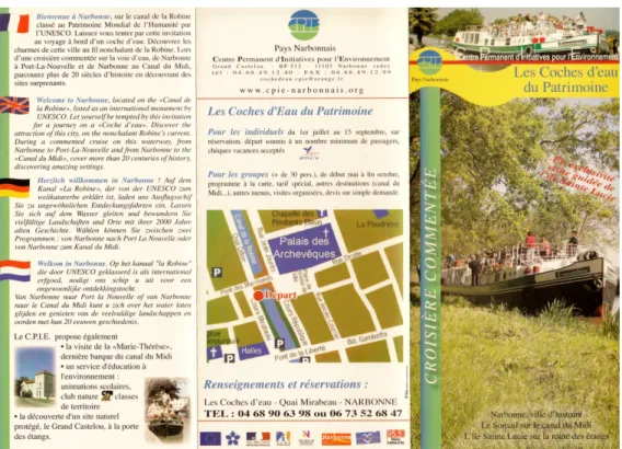 Figure 9 : Le CPIE du canal du Midi et de la Robine, un environnement proche, 2014. Publicité