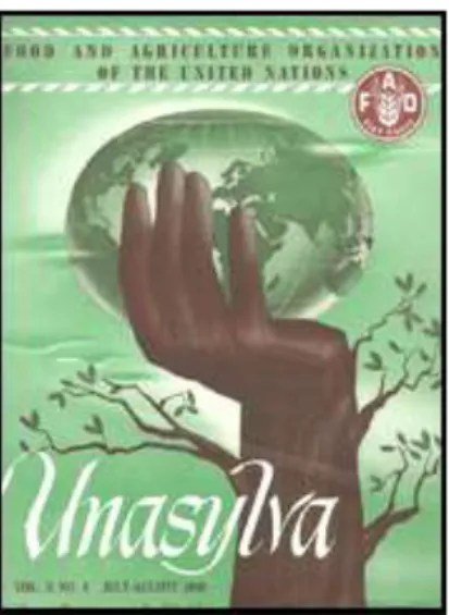 Figure 1 : Couverture des premiers numéros de la revue Unasylva, FAO 