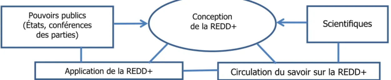 Fig. 2. REDD+ vue comme un savoir produit par des pouvoirs publics et des scientifiques (d’après Kamelarczyk, et al., 2014).