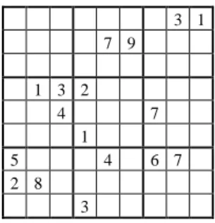 Figure 1: A typical Sudoku puzzle 