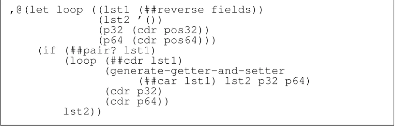 Figure 3.8 – Expansion des mutateurs et des accesseurs dans ##define-type-expand
