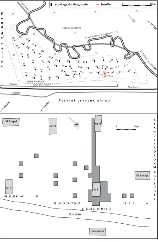 Fig. 1 - Insertion du site dans son cadre topographique et géologique (DAO S. C outard ).