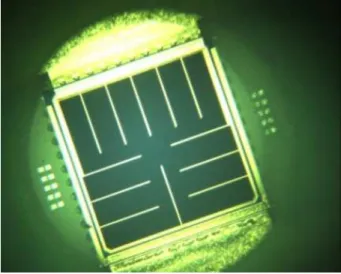 Figure III-4 : 600 × 600 µm solar cell from Semprius. Confirmed efficiency of 41% at ×1000 [155]