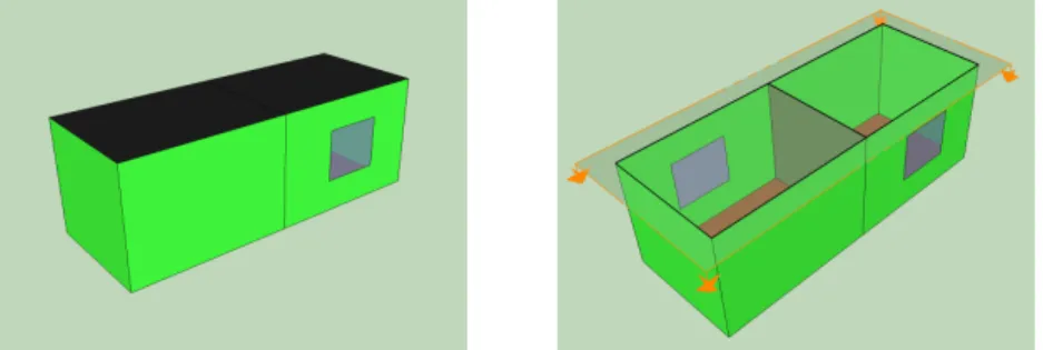 Figure 1: Geometric visualization of the case study on Google SketchUp CAD software.