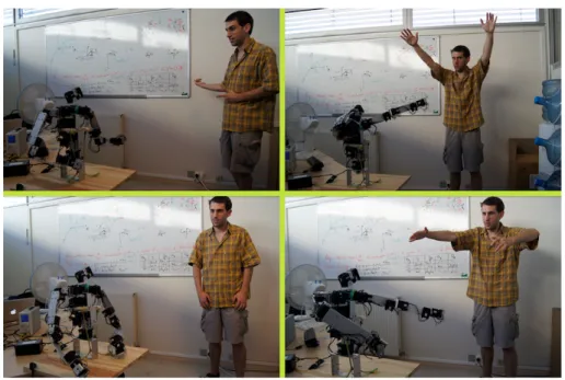 Figure 6: The robot arms are in the same position than the user’s ones