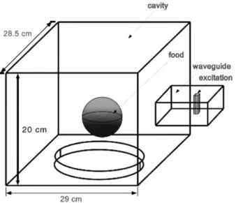 Figure 3.3. Représentation schématique d’une cavité micro-ondes multimode (d’après Datta, 2001) 