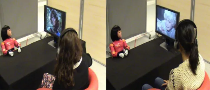 Fig. 4: Two participants interacting with the robot during the
