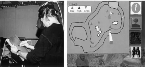 Figure 2.10: Physical (left) and virtual (right) view of map navigation metaphor [39].