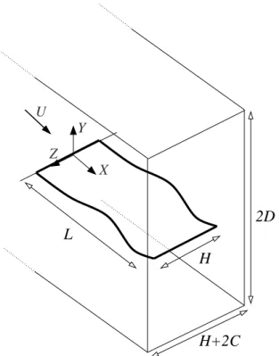FIGURE 1 : Skematic view of a plate in a rectangular channel.