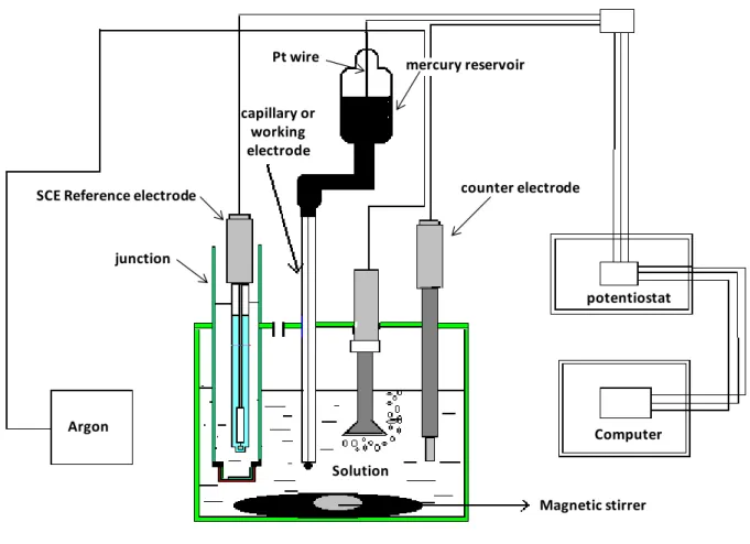 Fig.  1.  Schematic  representation  of  the  dropping  mercury  electrode  (DME)  system  used  in  this study